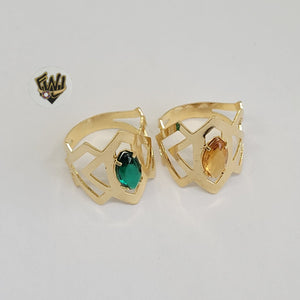 (1-3002-1) Gold Laminate- Ring with Crystal - BGO - Fantasy World Jewelry