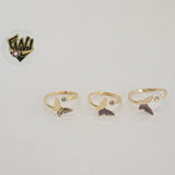(1-3123) Gold Laminate - Adjustable Butterfly Toe/Child Ring - BGF - Fantasy World Jewelry
