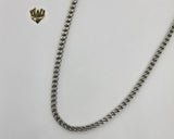 (4-3203) Stainless Steel - 4.5mm Alternative Curb Link Chain - 20" - Fantasy World Jewelry