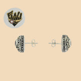 (2-3119) 925 Sterling Silver - Zircon Stud Earrings. - Fantasy World Jewelry