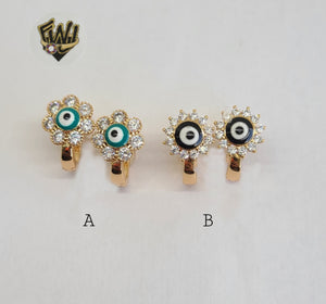 (1-2663 E-F) Gold Laminate - Eyes Hoops - BGO - Fantasy World Jewelry