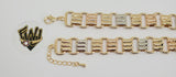 (1-0822) Gold Laminate - 14mm Alternative Bracelet - 7" - BGO - Fantasy World Jewelry
