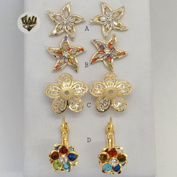 (1-1204) Gold Laminate Earrings - BGF - Fantasy World Jewelry