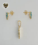 (1-6107) Gold Laminate - Hamsa Hand Set - BGF - Fantasy World Jewelry