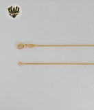 (1-6395) Laminado de oro - Collar cuadrado con eslabones de caja y circonitas - 16" - BGF