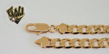 (1-0789) Gold Laminate - 10.5mm Curb Link Bracelet - 7.5" - BGO - Fantasy World Jewelry