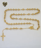 (4-6005) Acero inoxidable - Collar de rosario largo de la Virgen María de 8 mm - 30".