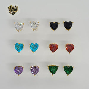 (1-1089-1) Gold Laminate - Heart Stud Earrings - BGO