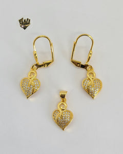 (1-6519) Gold Laminate - Heart Set - BGO - Fantasy World Jewelry