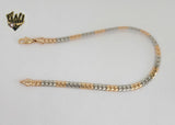 (1-0042) Gold Laminate - 5mm Two Tones Curb Link Anklet - 9.75" - BGO