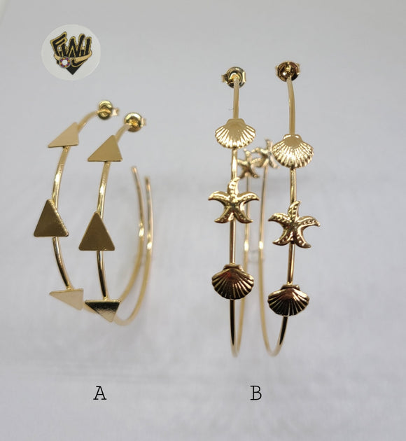 (1-2983) Gold Laminate - Half Hoops - BGF - Fantasy World Jewelry