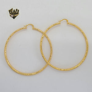 (1-2743) Gold Laminate - Diamond Cut Hoops - BGO - Fantasy World Jewelry