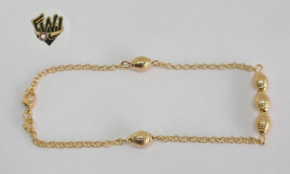 (1-0072) Gold Laminate - 2.5mm Rolo Link Anklet - 10