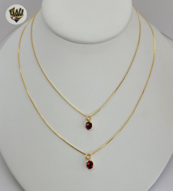 (1-6509-2) Gold Laminate - Layering Zircon Charms Necklace - BGF