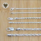 (sv-rope-01) 925 Sterling Silver - Rope Link Chains. - Fantasy World Jewelry
