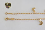 (1-0198) Gold Laminate - 2.5mm Rolo Anklet w/Charms - 10" - BGO - Fantasy World Jewelry