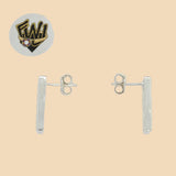 (2-3115) 925 Sterling Silver - Zircon Stud Earrings. - Fantasy World Jewelry