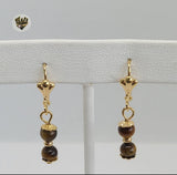 (1-1054) Gold Laminate - Stone Earrings - BGO - Fantasy World Jewelry