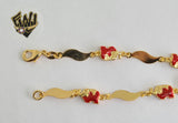 (1-0535) Gold Laminate Bracelet -7mm Alternative Bracelet w/ Elephants- 7''-BGO - Fantasy World Jewelry