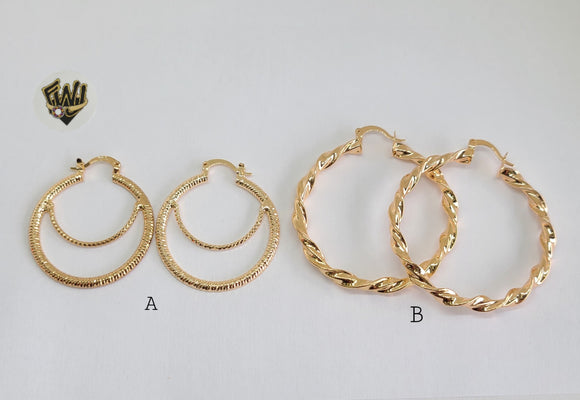 (1-2724-A) Gold Laminate - Rose Gold Hoops - BGO - Fantasy World Jewelry