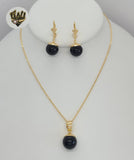 (1-6119-C) Gold Laminate - Rolo Chain with Beads Set - BGF