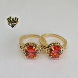 (1-3112-1) Gold Laminate-Crystal Ring- BGO - Fantasy World Jewelry