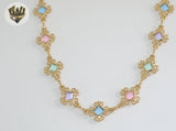 (1-1606) Gold Laminate - 9.5mm Multi Color Link Chain- BGF - Fantasy World Jewelry