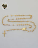 (1-3307) Laminado de oro - Collar del Rosario de la Virgen Milagrosa de 3 mm - 18" - BGF.