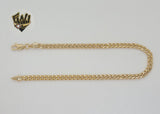 (1-0031) Gold Laminate - 4.5mm Curb Link Anklet - 10" - BGO