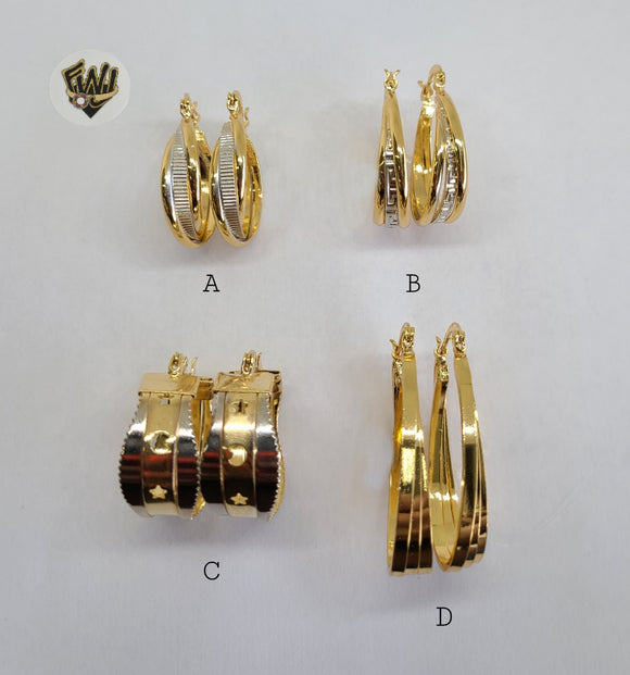 (1-2714) Gold Laminate Hoops - BGO - Fantasy World Jewelry