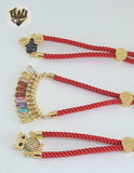 (1-60100) - Gold Plated Red String Bracelet (CZ Stone) - Fantasy World Jewelry