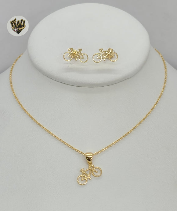 (1-6404) Gold Laminate- Bike Set - BGF - Fantasy World Jewelry