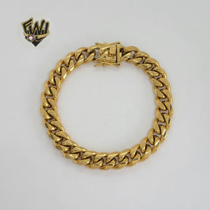 (4-4033) Stainless Steel - 10mm Curb Link Men Bracelet.