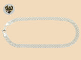 (2-0143) 925 Sterling Silver - 5mm Bismark Link Anklet - 10" - Fantasy World Jewelry