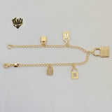 (1-0483) Gold Laminate - 2.5mm Rolo Charm Bracelet - 7.5" - BGF - Fantasy World Jewelry