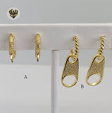 (1-2677-F) Gold Laminate - Crystal Huggies - BGO - Fantasy World Jewelry