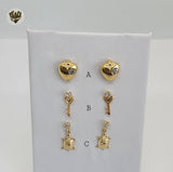 (1-1113) Gold Laminate Earrings - BGF - Fantasy World Jewelry