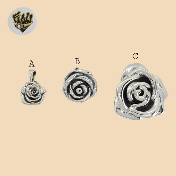 (2-1471) 925 Sterling Silver - Flower Pendants.