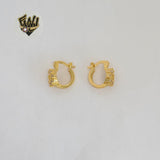 (1-2643-5) Gold Laminate - Zircon Flower Hoops - BGO