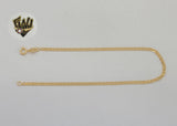 (1-0033) Gold Laminate - 2.5mm Mariner Link Anklet - 10” - BGF