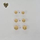 (1-1072) Gold Laminate - Half Ball Stud Earrings - BGF