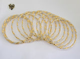(1-4086) Gold Laminate - 3mm Two Tone Bangles - Dozen - BGO - Fantasy World Jewelry