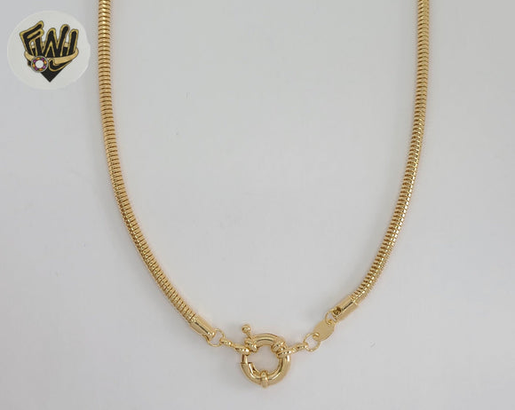 (1-1997) Laminado de oro - Cadena de eslabones de serpiente redondos de 3,3 mm - BGF