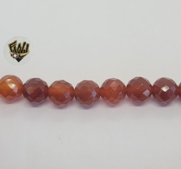 (MBEAD-225) 12mm Carnelian Faceted Beads - Fantasy World Jewelry