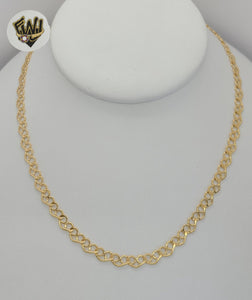 (1-6291) Gold Laminate - Heart Link Necklace - BGF