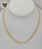 (1-6291) Gold Laminate - Heart Link Necklace - BGF
