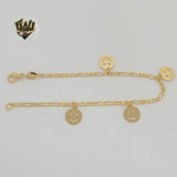 (1-0521) Gold Laminate Bracelet - Smiling Face Bracelet - 7.5" - BGF - Fantasy World Jewelry