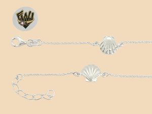 (2-0141) 925 Sterling Silver - 1mm Link Shell Anklet - 9" - Fantasy World Jewelry