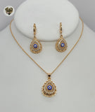 (1-6108) Gold Laminate- Evil Eye Set - BGO - Fantasy World Jewelry