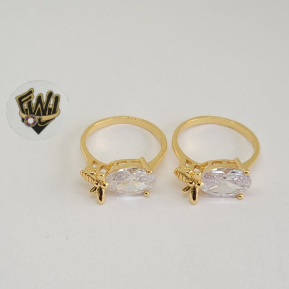 (1-3092) Gold Laminate-CZ w/Bee Ring - BGO - Fantasy World Jewelry